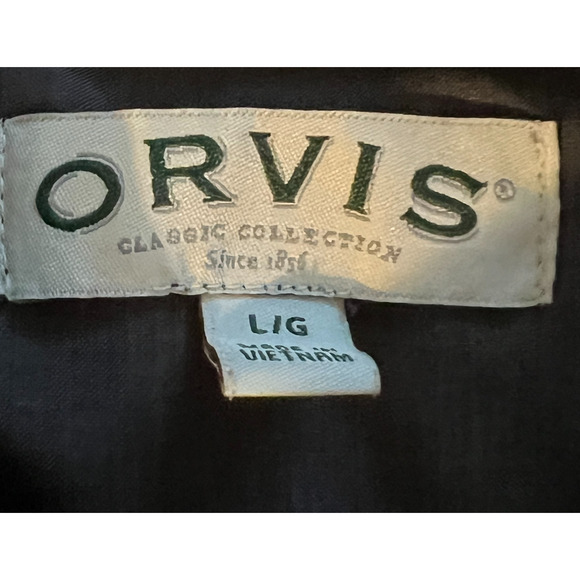 Orvis Mens Short Sleeve Shirt Size L Gray Button Up Collar Pockets Casual - Picture 2 of 12